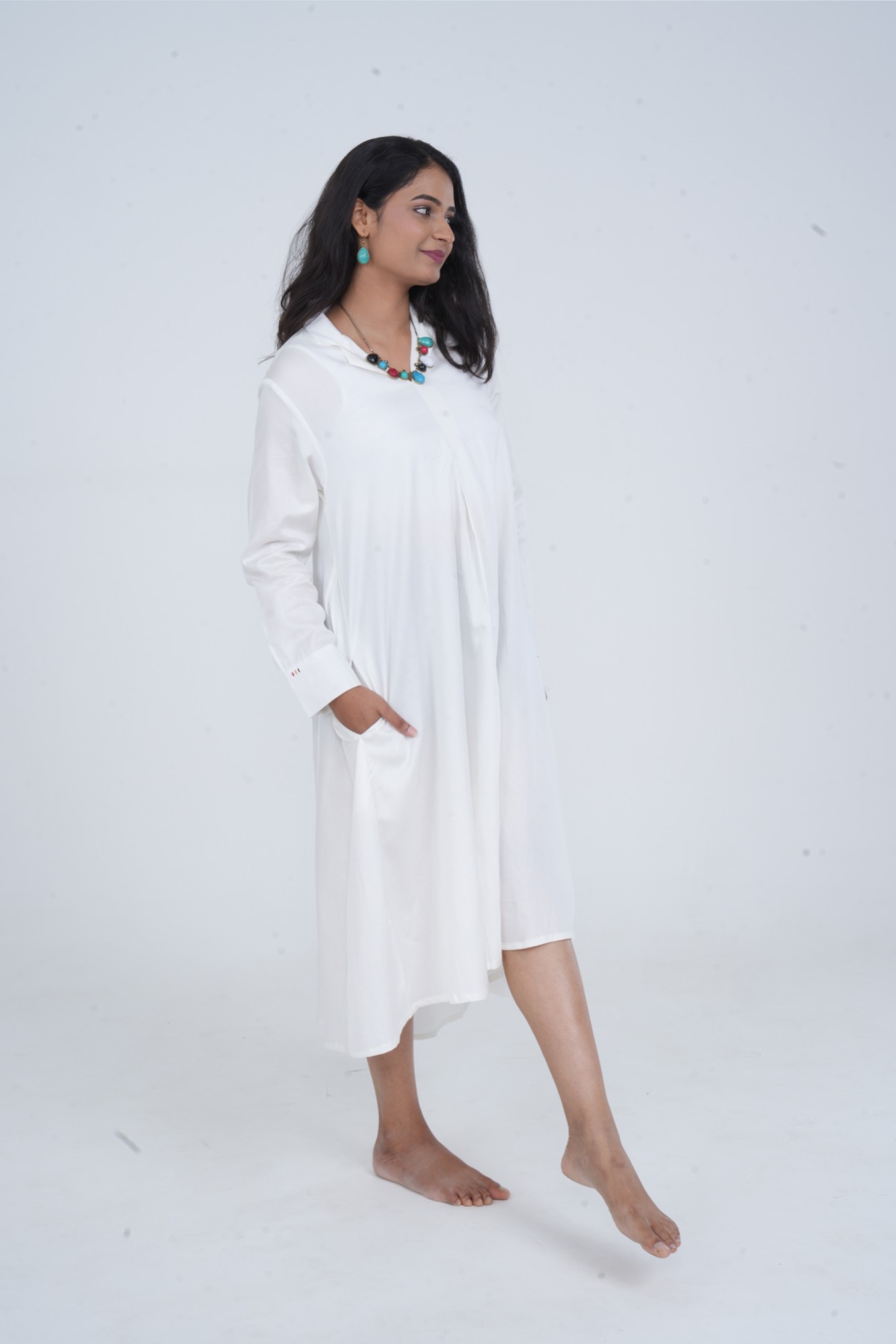 cotton long shirt dress 4